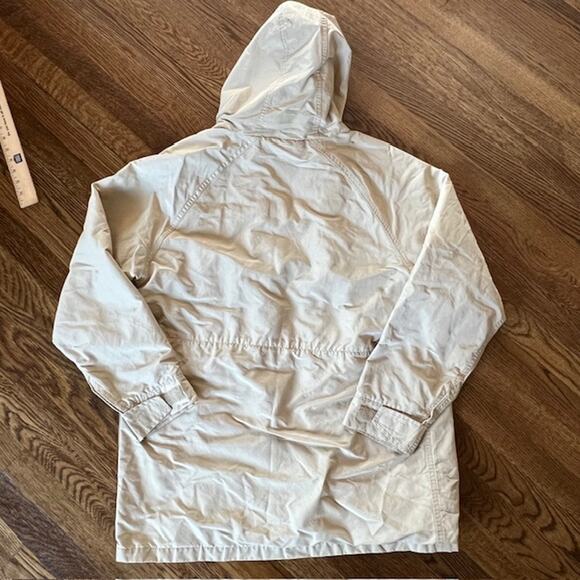 VTG Lands' End Wool Jacket Mens M Khaki Lined Hooded USA Parka Chore Barn Coat - Picture 10 of 15